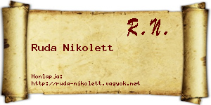 Ruda Nikolett névjegykártya